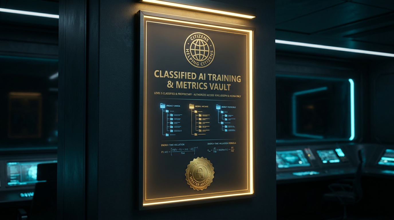 Futuristic AI training and metrics vault